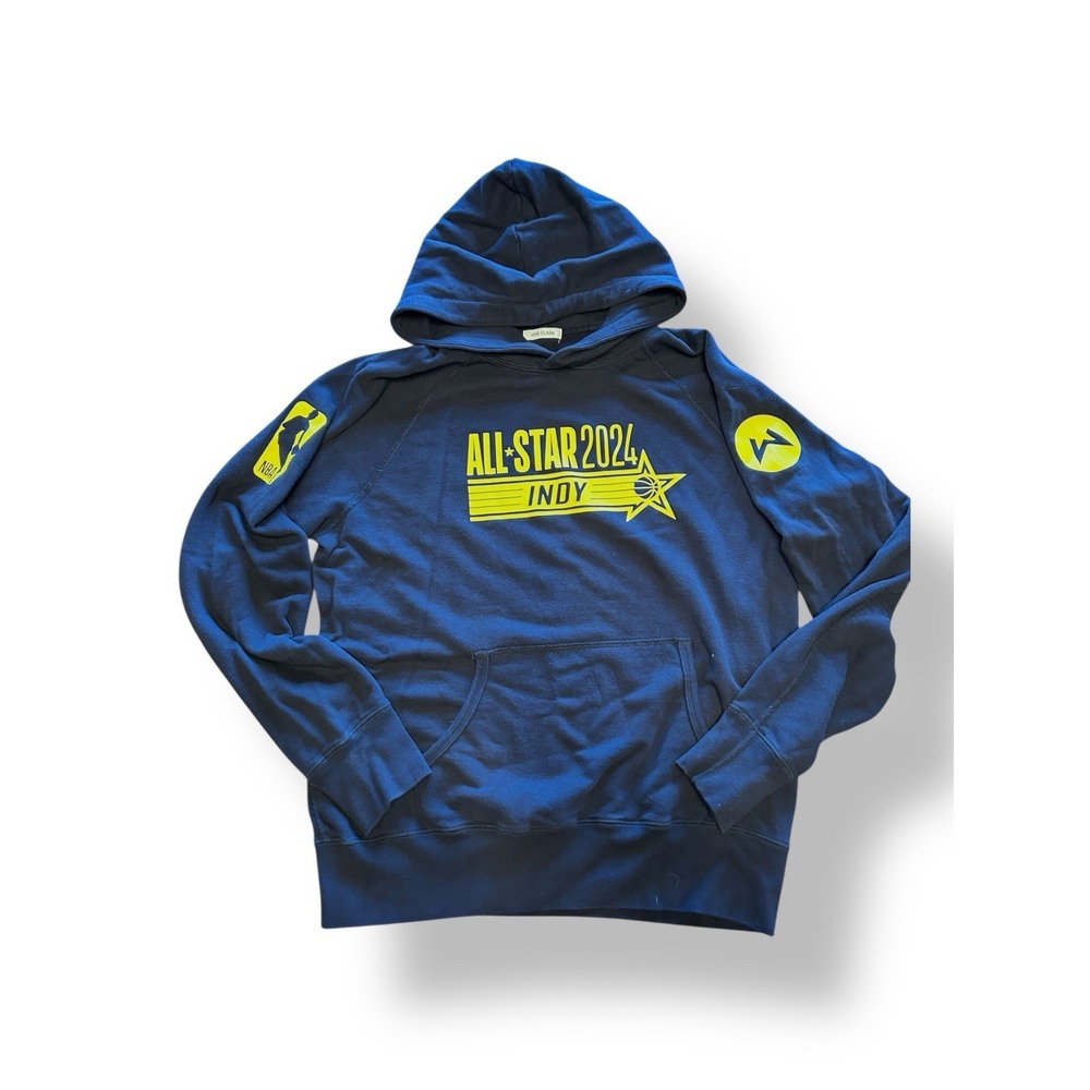 Hiro Clark X NBA Sweatshirt Navy Yellow All-Star '24 French Terry Hoodie Men's S